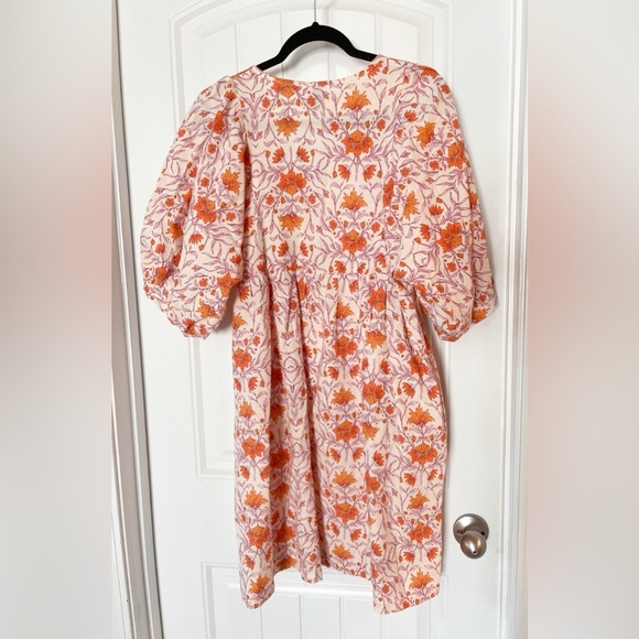Universal Thread Orange and Cream Floral Dress Size Medium. Boho Western Cowgirl - Picture 4 of 4